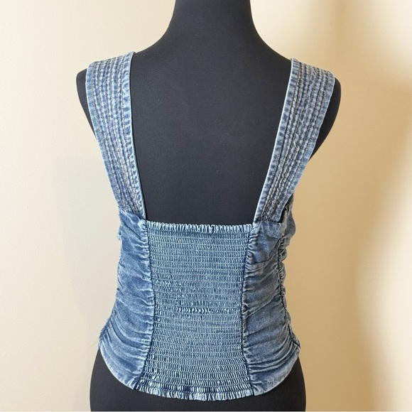 PILCRO ANTHROPOLOGIE Ruched Square-Neck Top S - Picture 7 of 10